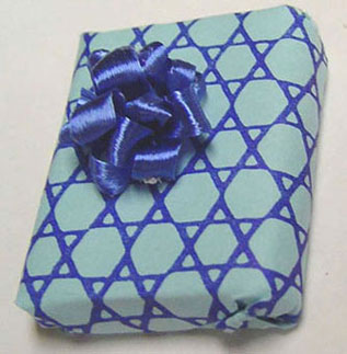 Dollhouse Miniature Star Paper Gift-Blue